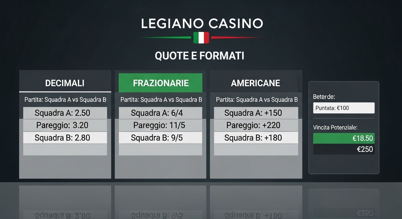 Formati delle quote bet slip